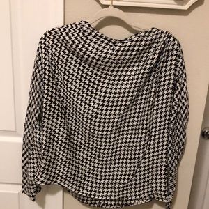 Zara houndstooth blouse